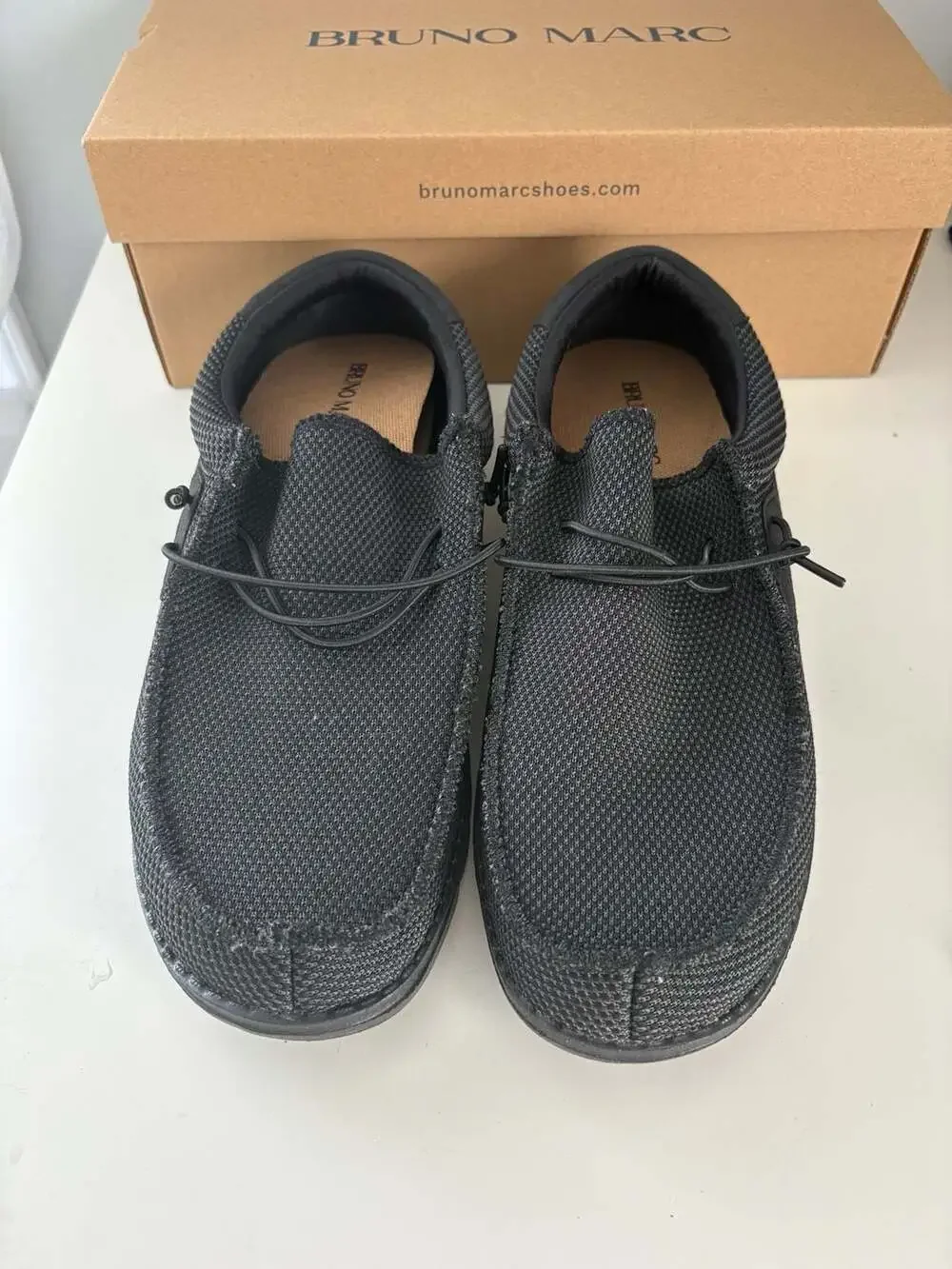 Bruno Marc Men's Mesh Casual Slip-On Loafer Black Size 11